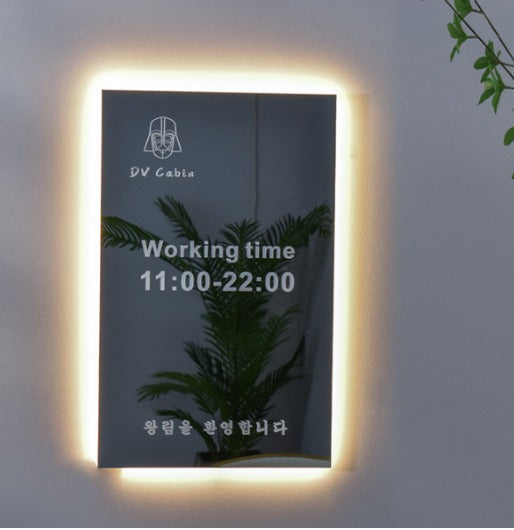 LED irregular acrylic logo sign backlit halo wall signage for office and studio branding