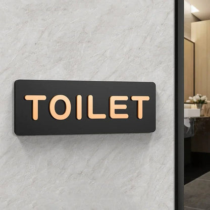 LED toilet sign board with backlit letters for restroom signage
