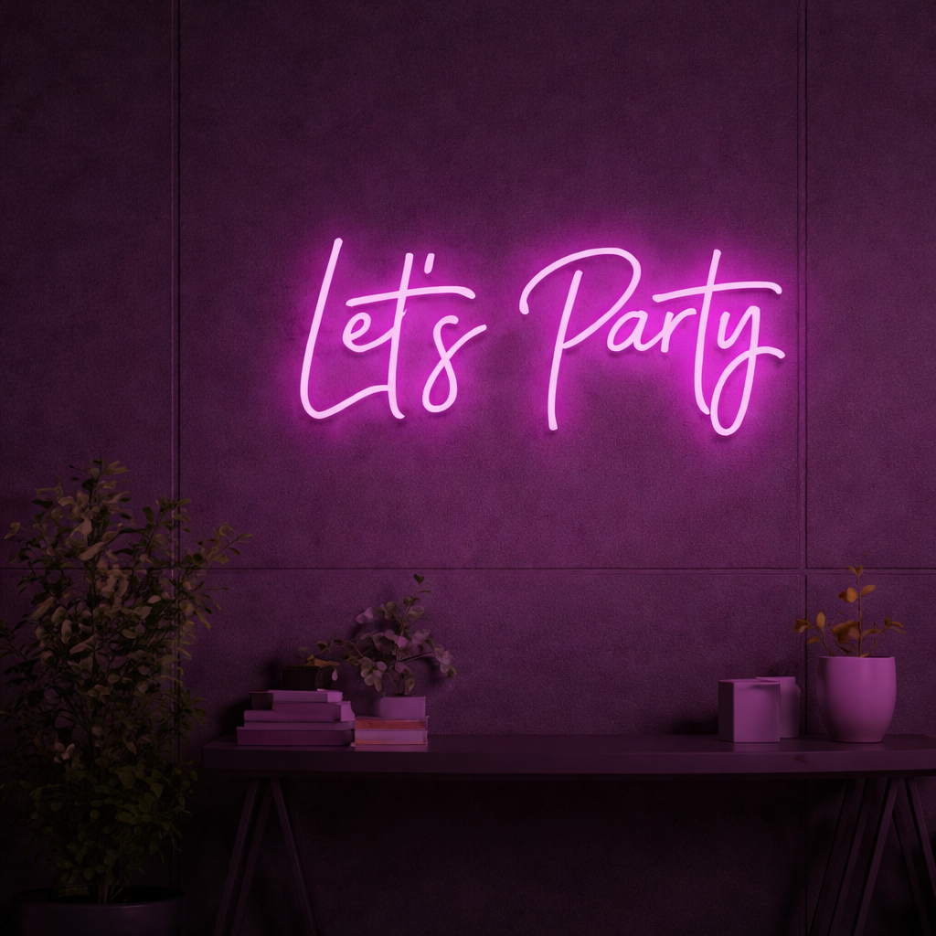 lets party neon sign board pink neon light party decor neon light signs