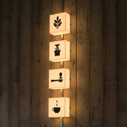 Custom Coffee Shop LED Light Box Sign | Illuminated Cafe Wall Mounted Signage | Modern Storefront Branding Display for Coffee House