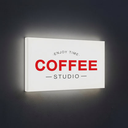Custom Vertical LED Cafe Light Box Sign | Illuminated Coffee Shop Wall Signage | Backlit Business Display Board for Storefront Branding