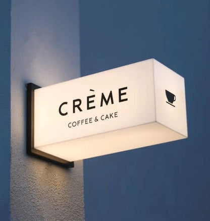Custom Vertical LED Cafe Light Box Sign | Illuminated Coffee Shop Wall Signage | Backlit Business Display Board for Storefront Branding