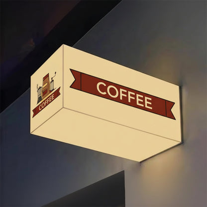 Stacked LED Cafe Light Box Sign | Custom Coffee Dessert Wall Signage | Illuminated Storefront Branding for Bakery Coffee Shop