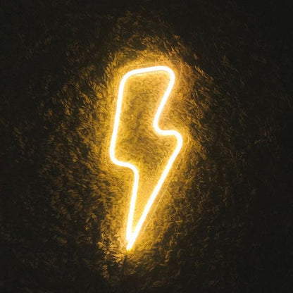 Lightning Bolt Custom Neon Sign Board Yellow LED Neon Light for Modern Wall Decor
