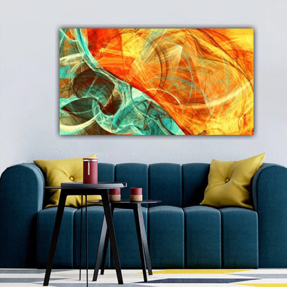 Abstract Canvas Painting with Frame for Wall Decoration