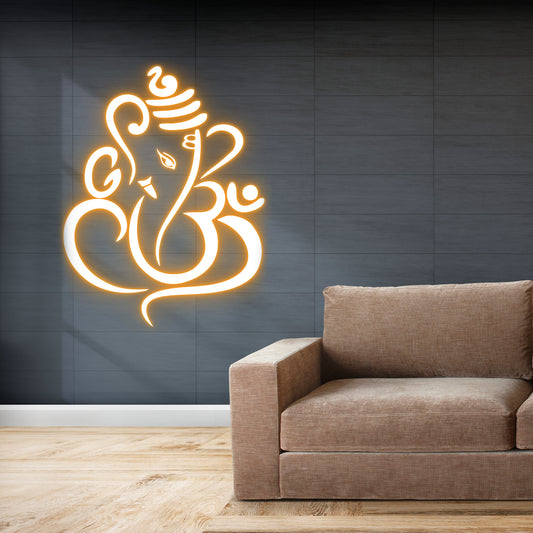 Lord Ganesha LED wall light modern backlit wall decor big size for living room