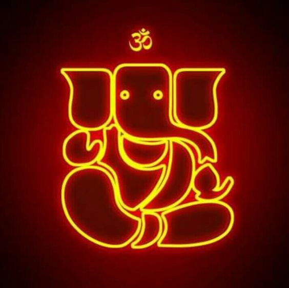 Lord Ganesha neon sign board customised red and yellow neon light for home temple decor