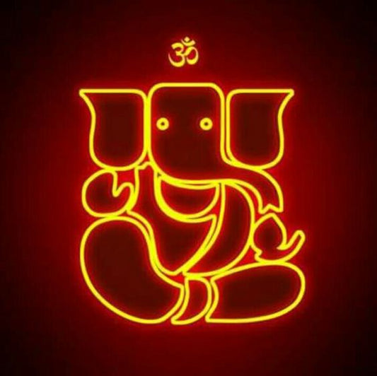 Lord Ganesha neon sign board customised red and yellow neon light for home temple decor