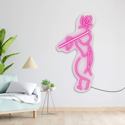 lord krishna flute neon sign board pink LED custom neon light hindu wall decor