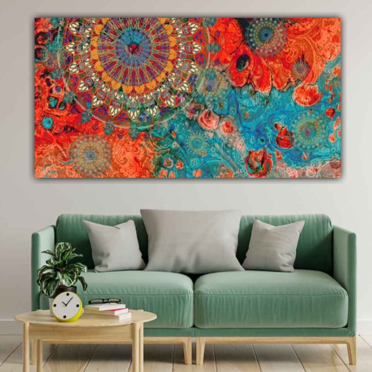 rangoli Abstract Canvas Wall painting Frame for Living Room Wall Decor Gifting