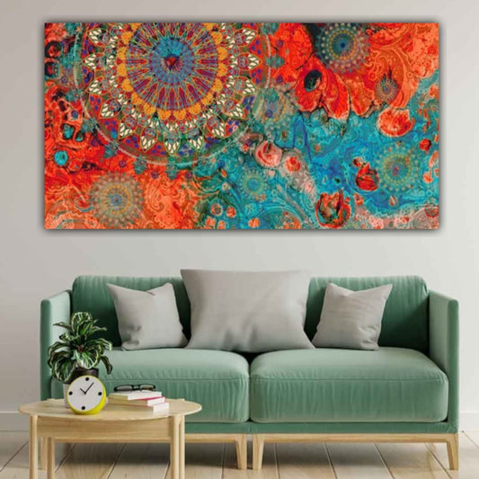 rangoli Abstract Canvas Wall painting Frame for Living Room Wall Decor Gifting