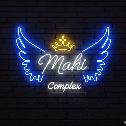 Mahi Complex custom neon sign board LED name light big size wall decor