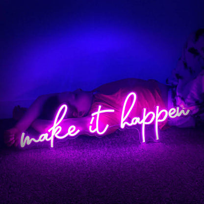 make it happen neon sign board customised motivational neon light signs wall decor custom neon sign