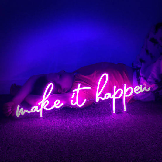 make it happen neon sign board customised motivational neon light signs wall decor custom neon sign