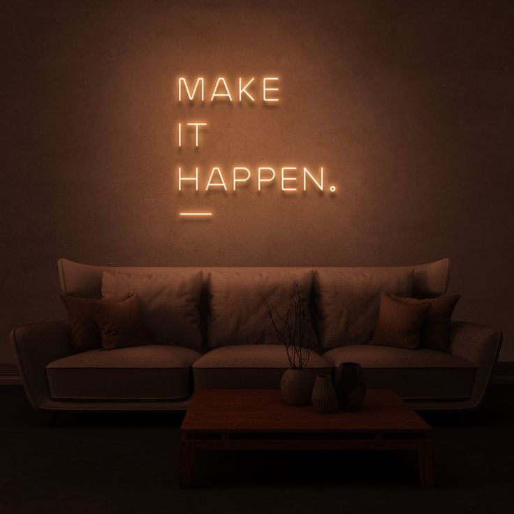 Make It Happen neon sign board warm LED neon light wall decor