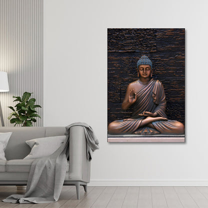 meditating buddha canvas painting frame spiritual painting on canvas wall decor for living room