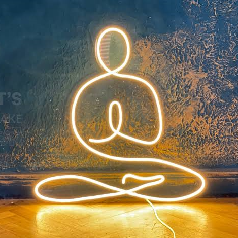 Meditation Buddha neon sign board warm white neon light spiritual wall decor
