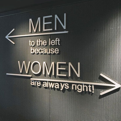 men women funny direction wall sign office decor

