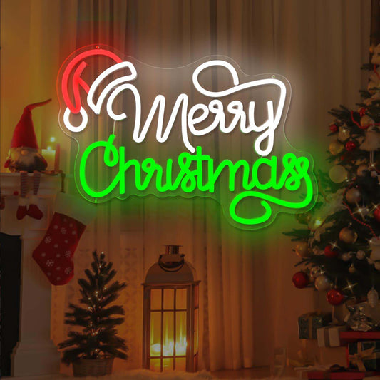 Merry Christmas neon sign board LED wall light big size for festive decor