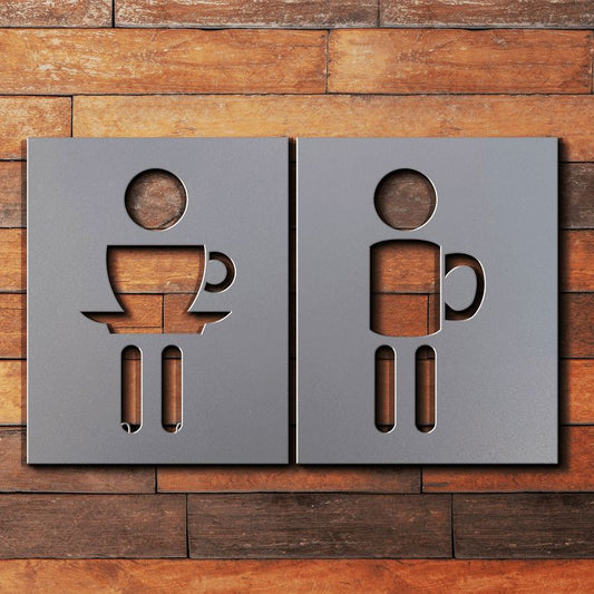 Minimalist male female restroom wall icons
