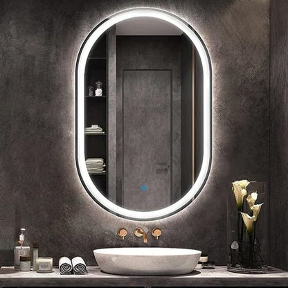 Full Length LED Mirror with Warm Backlight | Modern Rectangular Dressing Wall Mirror for Bedroom & Home