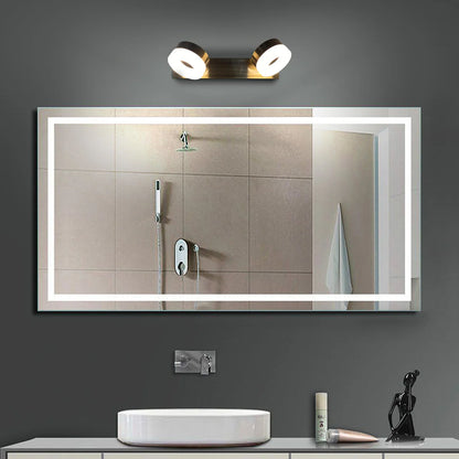 Modern Capsule LED Bathroom Mirror with Double Border Backlight | Premium Oval Vanity Wall Mirror for Home & Hotel