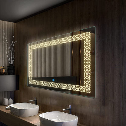 Modern Arch LED Bathroom Mirror with Double Line Backlight | Premium Capsule Vanity Wall Mirror for Home & Hotel