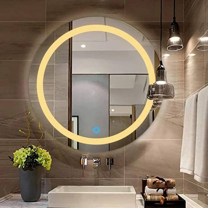 Designer Full Length Arch LED Mirror with Warm Backlight | Luxury Capsule Dressing Wall Mirror with Green Wall Décor