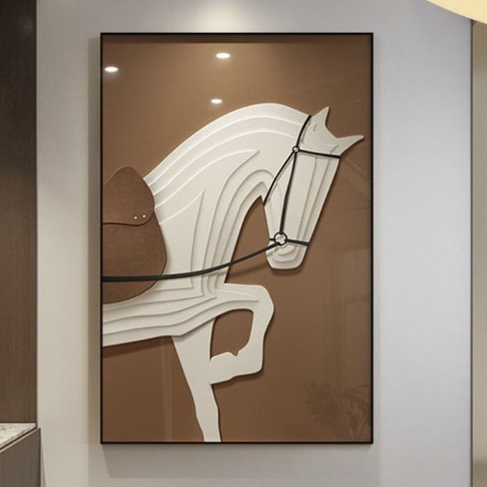 modern 3D horse wall art panel luxury abstract animal decor
