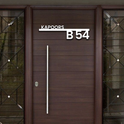 modern acrylic house name plate with flat number sign for home entrance door display