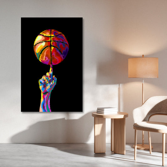 colorful basketball canvas painting frame abstract basketball player wall painting frame sports canvas wall art decor
