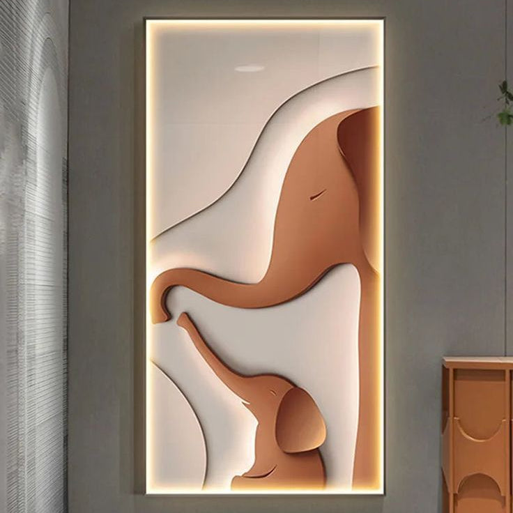 modern LED abstract wall art panel with 3D textured design decor
