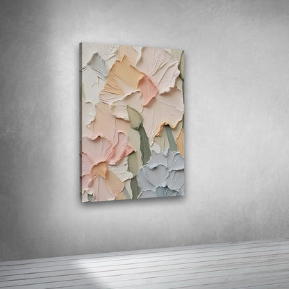 modern soft color flower wall art canvas painting for home decoration