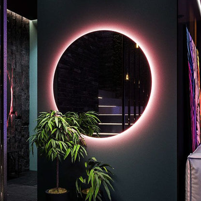 Modern LED Backlit Bathroom Mirror | Irregular Wall Vanity Mirror with Ambient Lighting | Designer Wash Basin Mirror for Home & Hotel