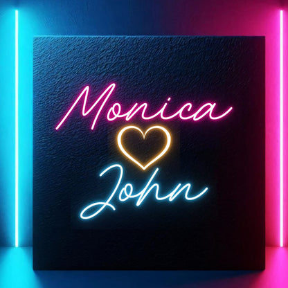 Monica John Custom Neon Sign Board Romantic Neon Light Name Plate for Bedroom Decor