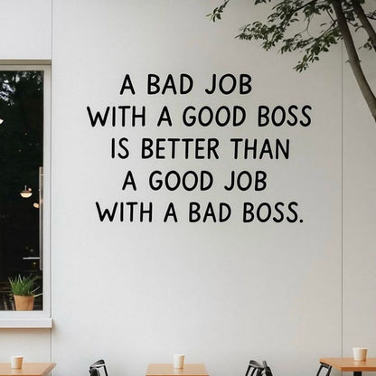 Motivational acrylic wall sign good boss vs bad boss quote office wall decor
