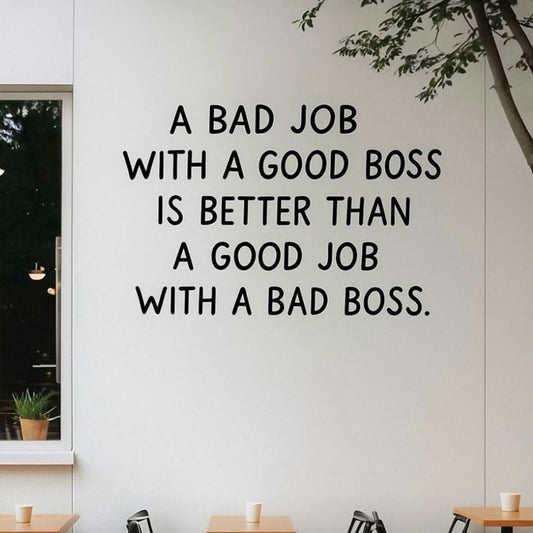Motivational acrylic wall sign good boss vs bad boss quote office wall decor
