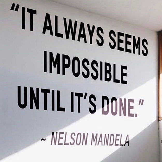 Motivational acrylic wall sign it always seems impossible until its done office wall decor
