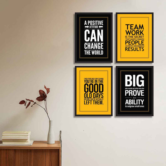 motivational quote frames set office wall decor typography posters
