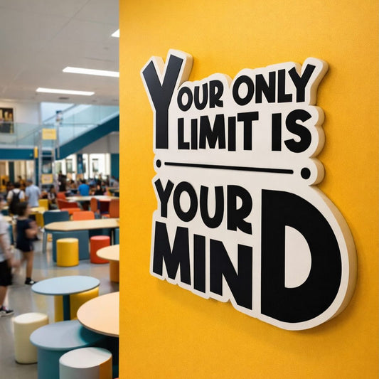 Motivational wall quote sign Your Only Limit Is Your Mind 3D acrylic wall decor for office workspace

