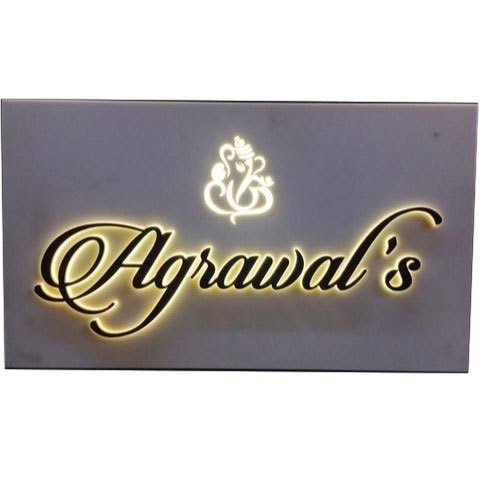 Warm White LED Acrylic Couple Name Plate with Backlit Design | Premium Personalized Illuminated Home Sign