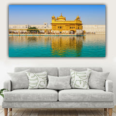 Beautiful Golden Temple Canvas Painting Frame for Living Room