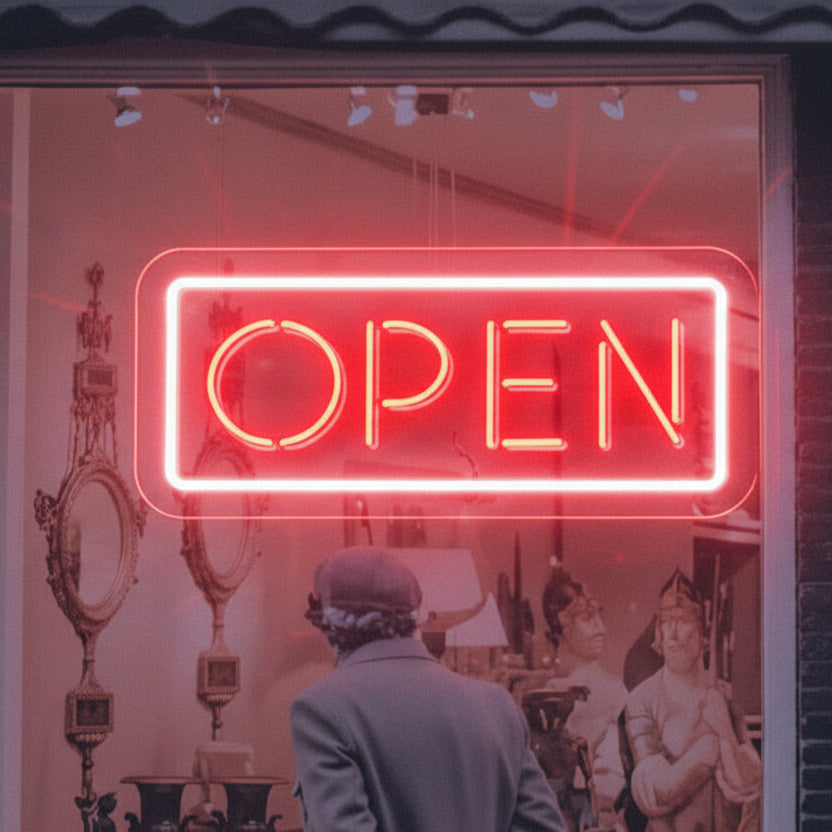 open neon sign board customised shop neon light signs storefront display custom neon sign