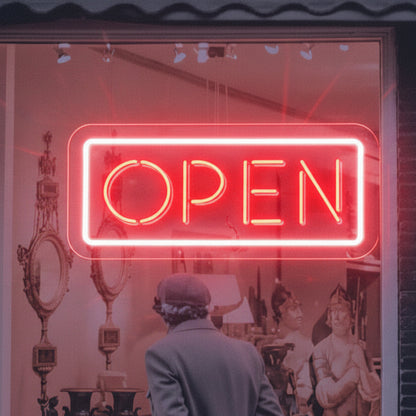 open neon sign board customised shop neon light signs storefront display custom neon sign