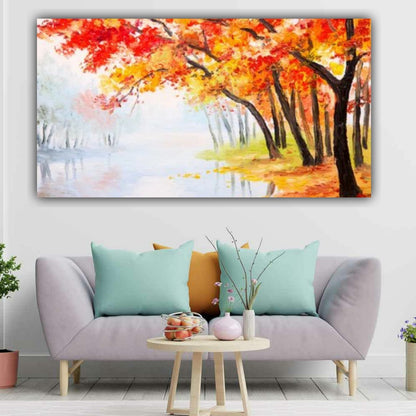 Canvas Painting Colourful Trees Landscape Wall Painting