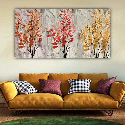 Canvas Flower Painting Art with Frame for Living Room Wall Decor