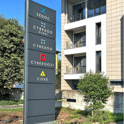 outdoor directory totem sign board for corporate office complex wayfinding signage display