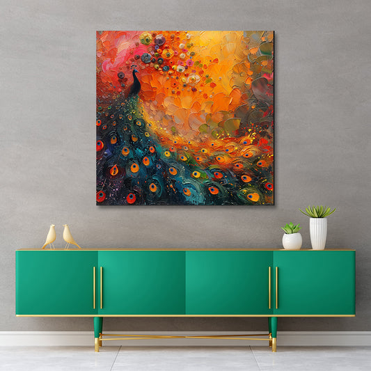 colorful peacock canvas painting frame abstract peacock feather painting on canvas wall decor for living room