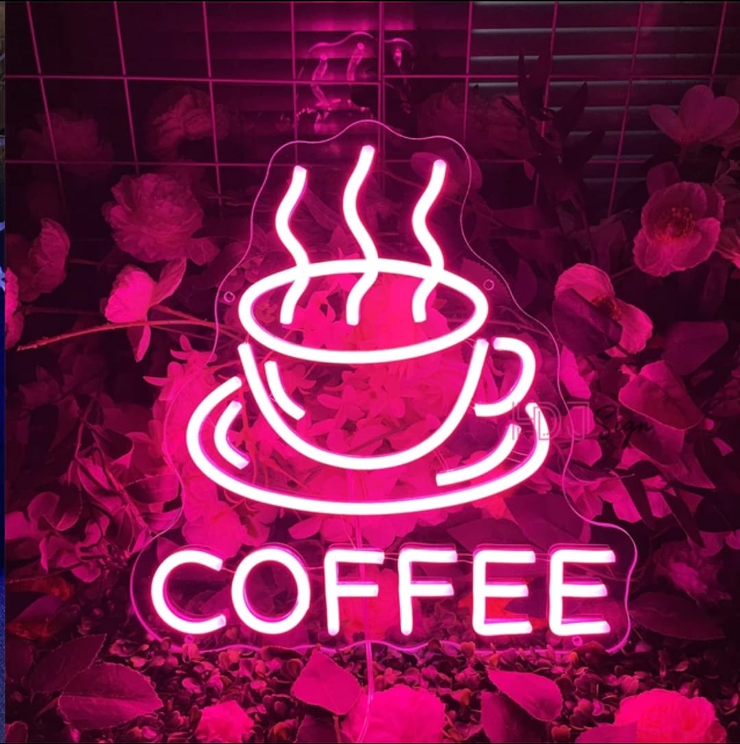 Led Neon Light Sign Coffee Cup  LED Neon Lights | Customized LED Neon Lights Name | Neon Lights Decor for Restaurants