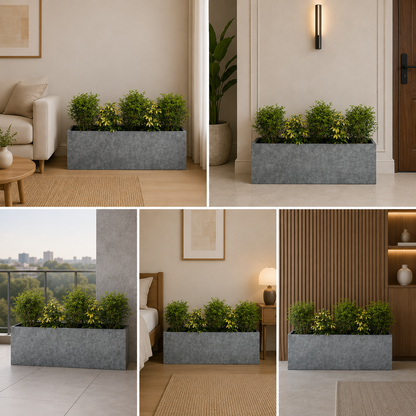 Modern Rectangular Planter Box for Luxury Indoor & Outdoor Decor